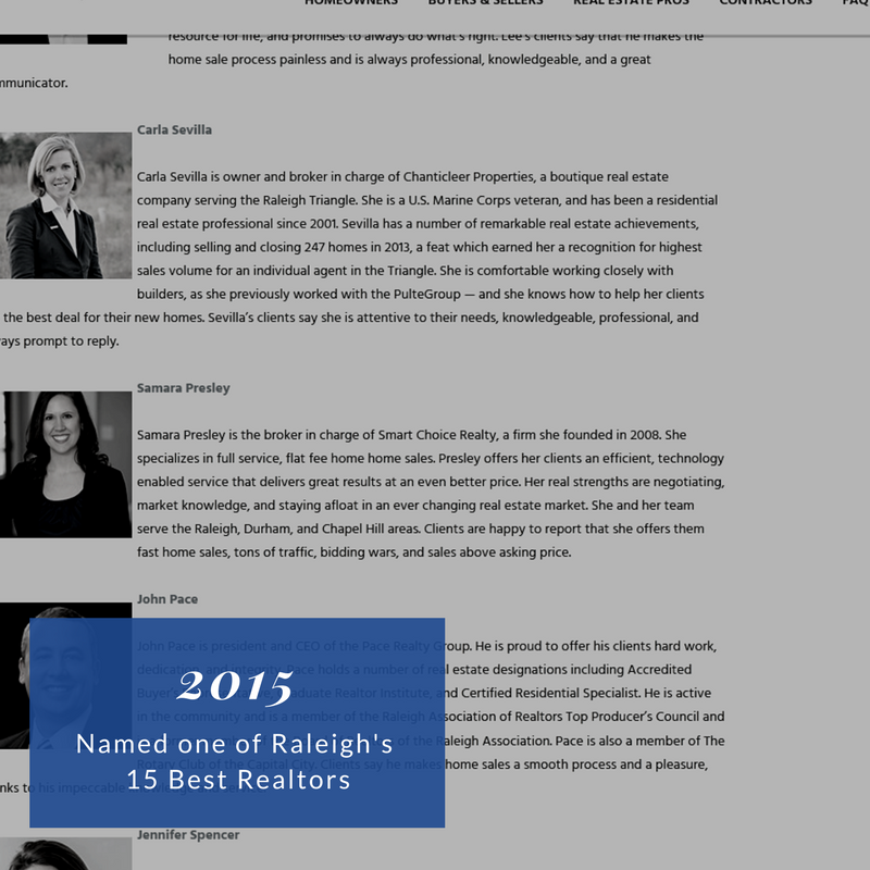 2015 Raleigh's 15 Best Realtors